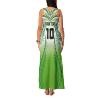 Custom Cook Islands Rugby League Family Matching Tank Maxi Dress and Hawaiian Shirt Avaiki Tatau Tribal Motifs White Color - Polynesian Pride