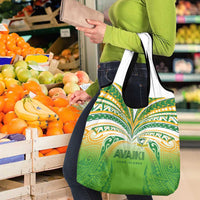 Cook Islands Rugby League Grocery Bag Avaiki Tatau Tribal Motifs White Color - Polynesian Pride