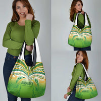 Cook Islands Rugby League Grocery Bag Avaiki Tatau Tribal Motifs White Color - Polynesian Pride