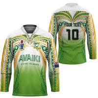 Custom Cook Islands Rugby League Hockey Jersey Avaiki Tatau Tribal Motifs White Color - Polynesian Pride