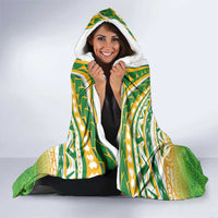 Cook Islands Rugby League Hooded Blanket Avaiki Tatau Tribal Motifs White Color - Polynesian Pride
