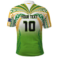 Custom Cook Islands Rugby League Polo Shirt Avaiki Tatau Tribal Motifs White Color - Polynesian Pride