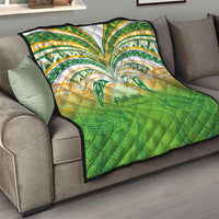 Cook Islands Rugby League Quilt Avaiki Tatau Tribal Motifs White Color - Polynesian Pride