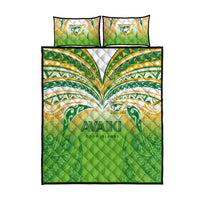 Cook Islands Rugby League Quilt Bed Set Avaiki Tatau Tribal Motifs White Color - Polynesian Pride