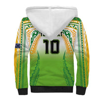 Custom Cook Islands Rugby League Sherpa Hoodie Avaiki Tatau Tribal Motifs White Color - Polynesian Pride