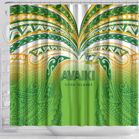 Cook Islands Rugby League Shower Curtain Avaiki Tatau Tribal Motifs White Color - Polynesian Pride