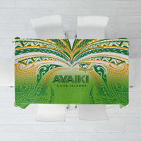 Cook Islands Rugby League Tablecloth Avaiki Tatau Tribal Motifs White Color - Polynesian Pride
