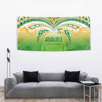 Cook Islands Rugby League Tapestry Avaiki Tatau Tribal Motifs White Color - Polynesian Pride