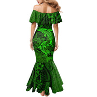 Polynesian Dolphin Valentine Day Mermaid Dress Hibiscus and Tribal Tattoo Green Style LT03 - Polynesian Pride