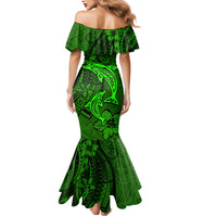 Polynesian Dolphin Valentine Day Mermaid Dress Hibiscus and Tribal Tattoo Green Style LT03 - Polynesian Pride
