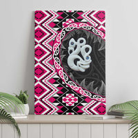 Pink Taniko Motif Aotearoa Manaia and Silver Fern Canvas Wall Art LT03 - Polynesian Pride