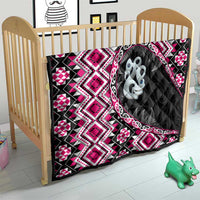 Pink Taniko Motif Aotearoa Manaia and Silver Fern Quilt