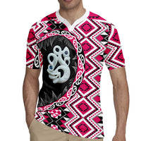 Pink Taniko Motif Aotearoa Manaia and Silver Fern Rugby Jersey