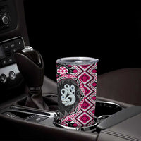 Pink Taniko Motif Aotearoa Manaia and Silver Fern Tumbler Cup LT03 - Polynesian Pride