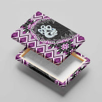 Purple Taniko Motif Aotearoa Manaia and Silver Fern Canvas Wall Art LT03 - Polynesian Pride