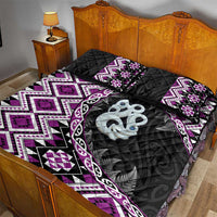 Purple Taniko Motif Aotearoa Manaia and Silver Fern Quilt Bed Set LT03 - Polynesian Pride