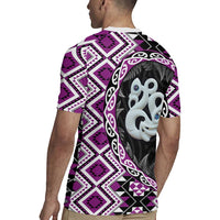 Purple Taniko Motif Aotearoa Manaia and Silver Fern Rugby Jersey