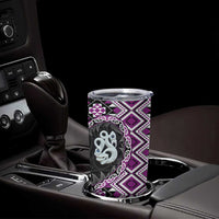 Purple Taniko Motif Aotearoa Manaia and Silver Fern Tumbler Cup LT03 - Polynesian Pride
