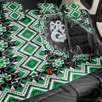 Green Taniko Motif Aotearoa Manaia and Silver Fern Back Car Seat Cover