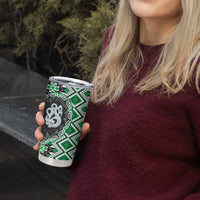 Green Taniko Motif Aotearoa Manaia and Silver Fern Tumbler Cup LT03 - Polynesian Pride