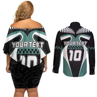 Custom New Zealand Bicycle 2025 Couples Matching Off Shoulder Short Dress and Long Sleeve Button Shirt LT03 - Polynesian Pride