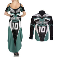 Custom New Zealand Bicycle 2025 Couples Matching Summer Maxi Dress and Long Sleeve Button Shirt LT03 - Polynesian Pride