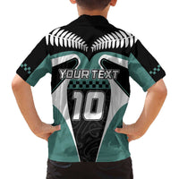 Custom New Zealand Bicycle 2025 Family Matching Off The Shoulder Long Sleeve Dress and Hawaiian Shirt