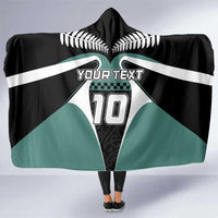 Custom New Zealand Bicycle 2025 Hooded Blanket LT03 One Size Black-Teal - Polynesian Pride