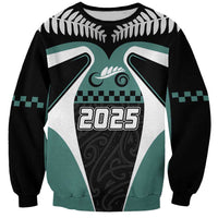 Custom New Zealand Bicycle 2025 Sweatshirt LT03 Unisex Black-Teal - Polynesian Pride