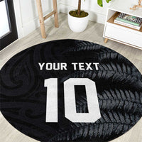 Custom New Zealand Football-Towards World Cup 2026 Round Carpet LT03 Black - Polynesian Pride