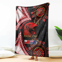Tonga and Australia ANZAC Day Blanket Aboriginal and Ngatu Art Pattern - Gallipoli Lest We Forget LT03 - Polynesian Pride