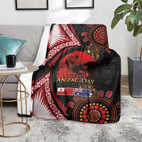 Tonga and Australia ANZAC Day Blanket Aboriginal and Ngatu Art Pattern - Gallipoli Lest We Forget LT03 - Polynesian Pride