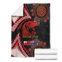 Tonga and Australia ANZAC Day Blanket Aboriginal and Ngatu Art Pattern - Gallipoli Lest We Forget LT03 - Polynesian Pride