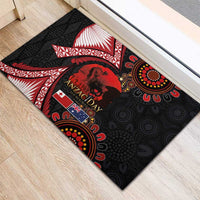 Tonga and Australia ANZAC Day Rubber Doormat Aboriginal and Ngatu Art Pattern - Gallipoli Lest We Forget LT03 - Polynesian Pride