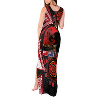 Tonga and Australia ANZAC Day Tank Maxi Dress Aboriginal and Ngatu Art Pattern - Gallipoli Lest We Forget LT03 - Polynesian Pride