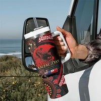 Tonga and Australia ANZAC Day Tumbler With Handle Aboriginal and Ngatu Art Pattern - Gallipoli Lest We Forget LT03 - Polynesian Pride
