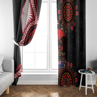 Tonga and Australia ANZAC Day Window Curtain Aboriginal and Ngatu Art Pattern - Gallipoli Lest We Forget LT03 - Polynesian Pride