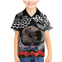 New Zealand and Cook Islands ANZAC Day Family Matching Mermaid Dress and Hawaiian Shirt Gallipoli Lest We Forget Tatau Art Tribal and Maori Tattoo with Fern