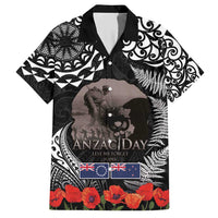 New Zealand and Cook Islands ANZAC Day Family Matching Short Sleeve Bodycon Dress and Hawaiian Shirt Gallipoli Lest We Forget Tatau Art Tribal and Maori Tattoo with Fern