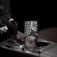 New Zealand and Cook Islands ANZAC Day Skinny Tumbler Gallipoli Lest We Forget Tatau Art Tribal and Maori Tattoo with Fern