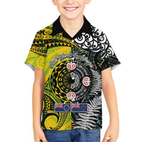 New Zealand and Cook Islands Together Hawaiian Shirt Tatau Art Tribal Pattern-Maori Tattoo with Fern and Paua Shell
