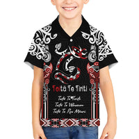 Aotearoa Toitu Te Tiriti-Maori Taniwha Family Matching Puletasi and Hawaiian Shirt Toitu Te Whenua Toitu Te Reo Maori