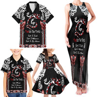 Aotearoa Toitu Te Tiriti-Maori Taniwha Family Matching Tank Maxi Dress and Hawaiian Shirt Toitu Te Whenua Toitu Te Reo Maori