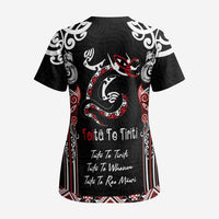 Aotearoa Toitu Te Tiriti-Maori Taniwha Scrub Top Toitu Te Whenua Toitu Te Reo Maori - Polynesian Pride