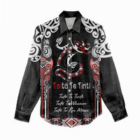 Aotearoa Toitu Te Tiriti-Maori Taniwha Women Casual Shirt Toitu Te Whenua Toitu Te Reo Maori