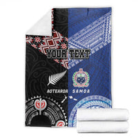 Personalised Aotearoa and Samoa Together Blanket Tatau Art Tattoos-Taniko and Tukutuku with Maori Pattern LT03 - Polynesian Pride