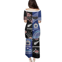 Personalised Aotearoa and Samoa Together Family Matching Puletasi and Hawaiian Shirt Tatau Art Tattoos-Taniko and Tukutuku with Maori Pattern