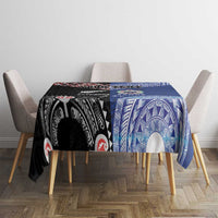 Personalised Aotearoa and Samoa Together Tablecloth Tatau Art Tattoos-Taniko and Tukutuku with Maori Pattern LT03 - Polynesian Pride