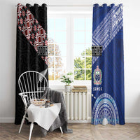 Personalised Aotearoa and Samoa Together Window Curtain Tatau Art Tattoos-Taniko and Tukutuku with Maori Pattern LT03 - Polynesian Pride
