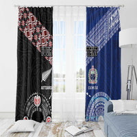 Personalised Aotearoa and Samoa Together Window Curtain Tatau Art Tattoos-Taniko and Tukutuku with Maori Pattern LT03 - Polynesian Pride